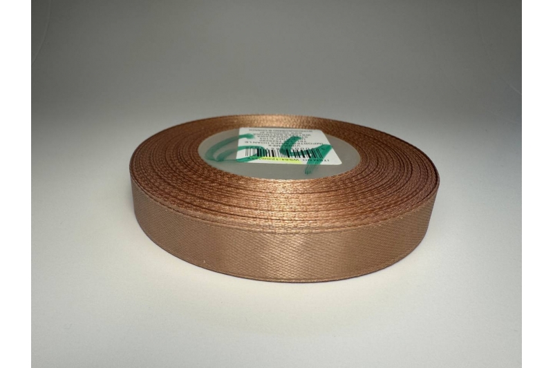 Лента атласная, 12 мм × 33 ± 1 м, цвет миндальный №64